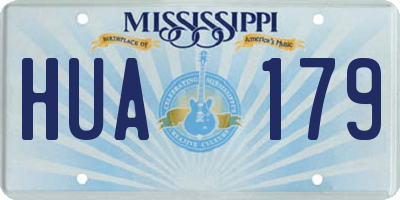 MS license plate HUA179