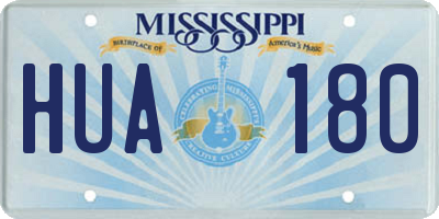 MS license plate HUA180