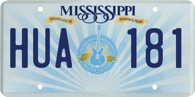 MS license plate HUA181