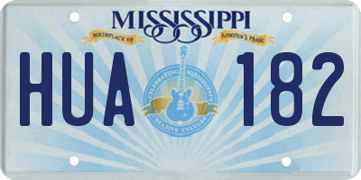 MS license plate HUA182