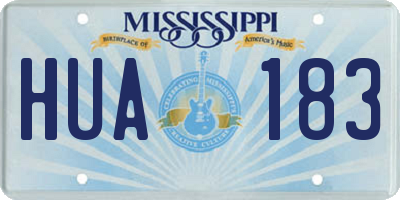 MS license plate HUA183