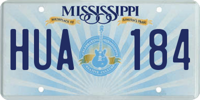 MS license plate HUA184