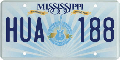 MS license plate HUA188