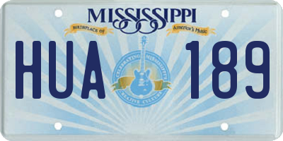 MS license plate HUA189