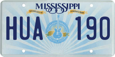 MS license plate HUA190