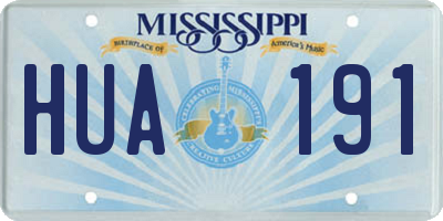 MS license plate HUA191