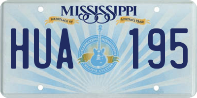 MS license plate HUA195