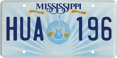 MS license plate HUA196