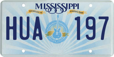 MS license plate HUA197
