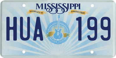MS license plate HUA199