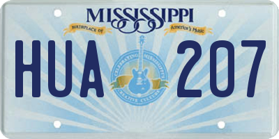 MS license plate HUA207