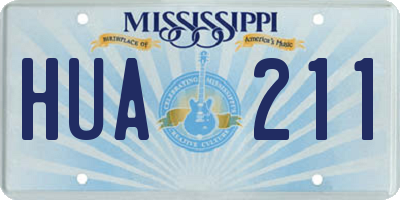 MS license plate HUA211
