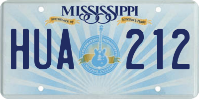 MS license plate HUA212