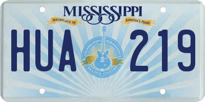 MS license plate HUA219