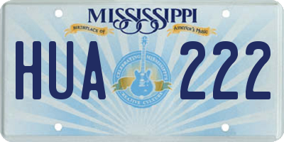 MS license plate HUA222