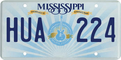 MS license plate HUA224
