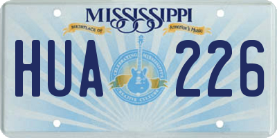 MS license plate HUA226
