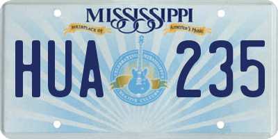 MS license plate HUA235