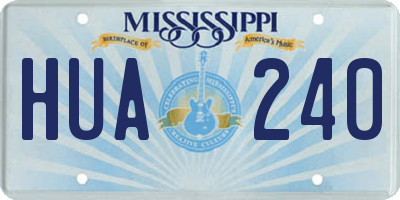 MS license plate HUA240