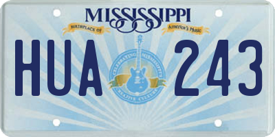 MS license plate HUA243