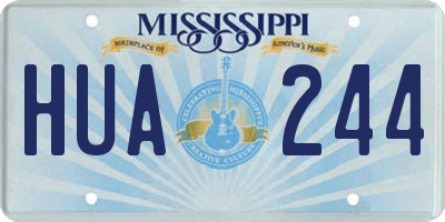 MS license plate HUA244