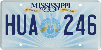 MS license plate HUA246