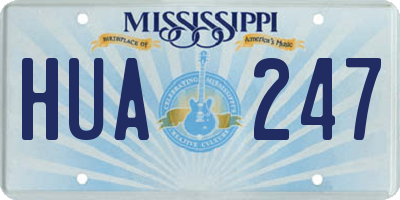 MS license plate HUA247