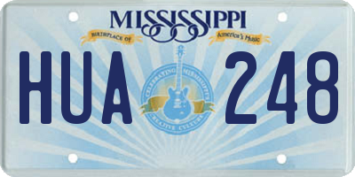 MS license plate HUA248