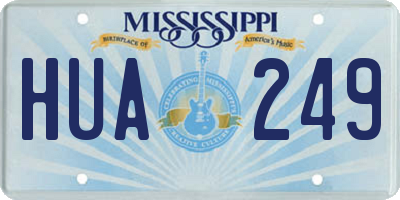 MS license plate HUA249