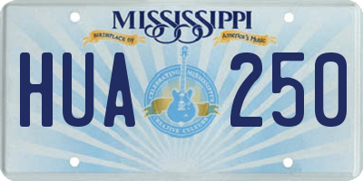 MS license plate HUA250