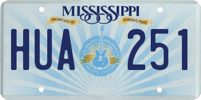 MS license plate HUA251