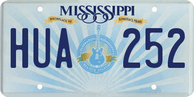MS license plate HUA252