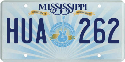 MS license plate HUA262