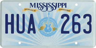 MS license plate HUA263