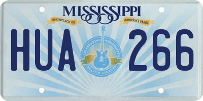 MS license plate HUA266