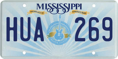MS license plate HUA269