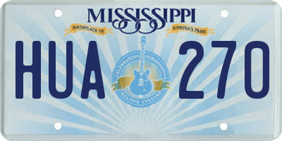 MS license plate HUA270