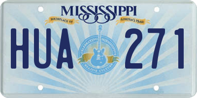 MS license plate HUA271