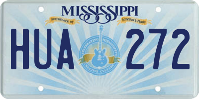 MS license plate HUA272
