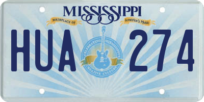 MS license plate HUA274