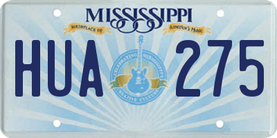MS license plate HUA275