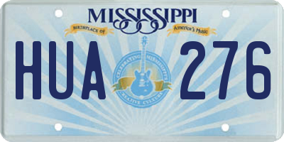 MS license plate HUA276