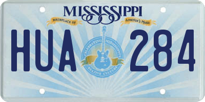 MS license plate HUA284