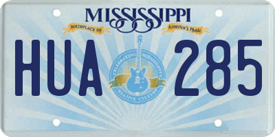MS license plate HUA285