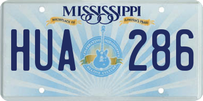 MS license plate HUA286