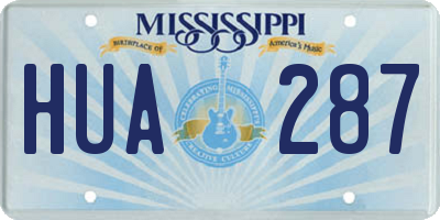 MS license plate HUA287