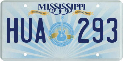 MS license plate HUA293