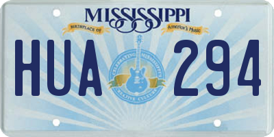 MS license plate HUA294