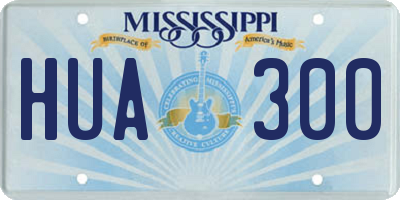 MS license plate HUA300