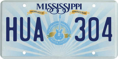MS license plate HUA304